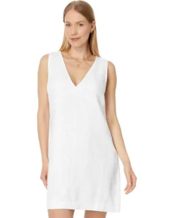 Madewell V-Neck Mini Dress in Heavyweight Linen | Dresses