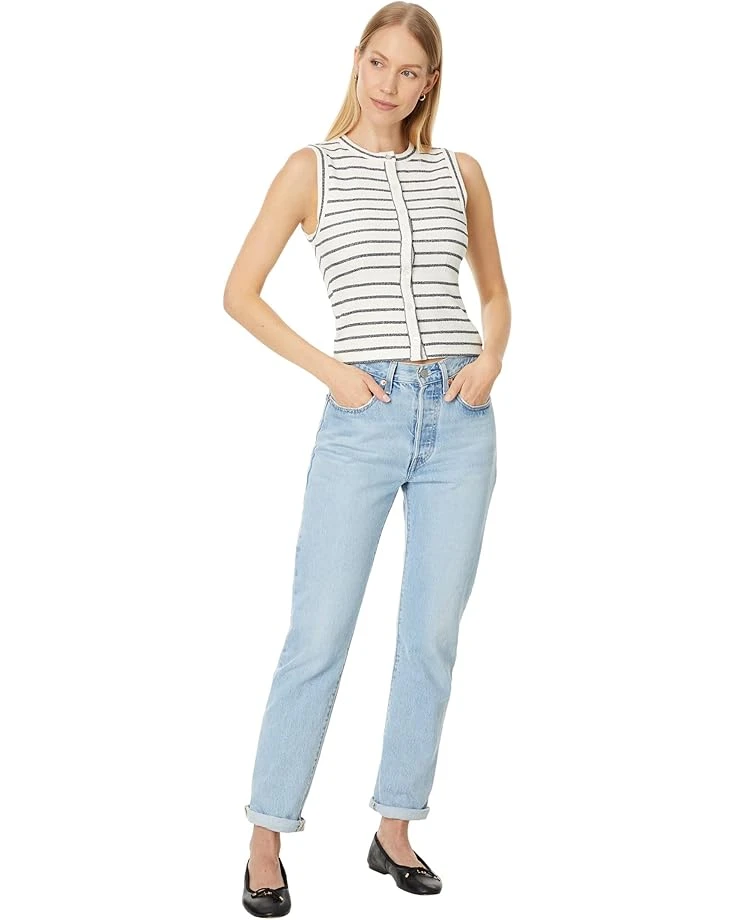 Madewell Split-Crewneck Cardigan Tank in Stripe | Sweaters 4 Madewell Split-Crewneck Cardigan Tank in Stripe | Sweaters - Image 4