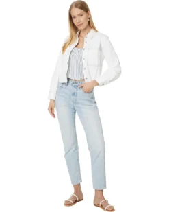 Madewell Denim Long-Sleeve Crop Shirt in Tile White | Coats & Outerwear -Bold Closet Shop 61Evyd P41L. AC SR736920
