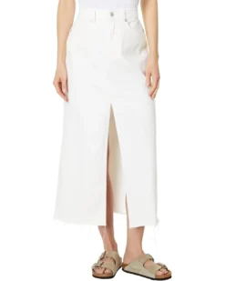 Madewell The Rilee Denim Midi Skirt in Tile White | Skirts