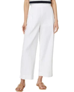 Madewell Pull-On Straight Crop Pants in Cotton-Linen Blend