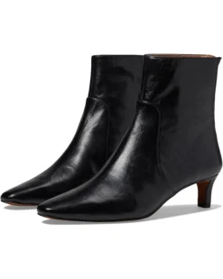 Madewell The Dimes Kitten-Heel Boot In Crinkle Leather | Boots