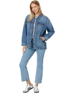 Madewell The Oversized Trucker Jean Jacket in Sentell Wash: Snap-Front Edition | Coats & Outerwear -Bold Closet Shop 7159mnunn0L. AC SR736920