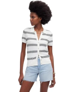 Madewell Polo Sweater Tee in Stripe | Shirts & Tops
