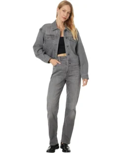 Madewell Denim Clean Crop Oversized Jeans Jacket in Hallandale Wash | Coats & Outerwear -Bold Closet Shop 71A6qW51TNL. AC SR736920