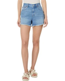 Madewell Relaxed Mid-Length Denim Shorts in Bonavie Wash: Raw-Hem Edition