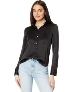 Madewell Darted Button-Up Shirt in Satin | Shirts & Tops