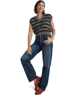 Madewell Waffle-Knit Sweater Vest in Stripe | Sweaters -Bold Closet Shop 71Ol8XTI8YL. AC SR736920