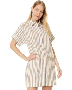 Madewell Collared Button-Front Mini Shirtdress in Stripe | Dresses