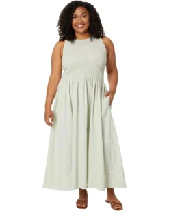 Madewell Plus Smocked Sleeveless Midi Dress | Dresses