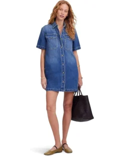 Madewell Boxy Short Sleeve Shirt Dress in Demarco Wash | Dresses -Bold Closet Shop 71V56n5n9pL. AC SR736920