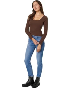 Madewell Square-Neck Long-Sleeve Crop Tee in Sleekhold | Shirts & Tops -Bold Closet Shop 71eAgbNBtLL. AC SR736920