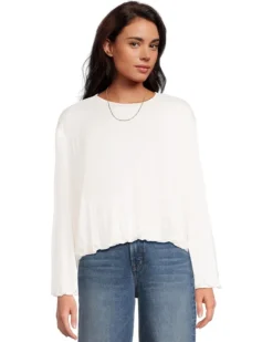Madewell Peach Long Sleeve Bubble Shirt | Shirts & Tops