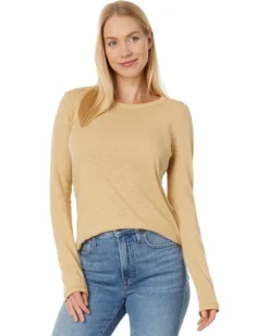 Madewell Whisper Cotton Rib-Crewneck Long-Sleeve Tee | Shirts & Tops