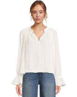 Madewell Nayla Boho Long Sleeve Tie Top | Shirts & Tops