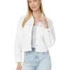 Madewell Denim Long-Sleeve Crop Shirt in Tile White | Coats & Outerwear