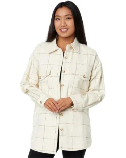 Madewell Bouclé Oversized Shirt-Jacket in Windowpane | Shirts & Tops