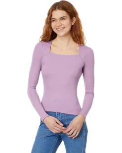 Madewell Angled-Neck Long-Sleeve Top | Shirts & Tops