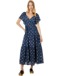 Madewell Tie-Back Tiered Midi Dress in Shibori | Dresses