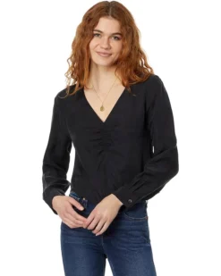 Madewell Brushed Ruched-Front Top | Shirts & Tops