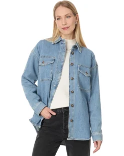 Madewell Mushy Long Sleeve Shirt in Blissfield Wash | Shirts & Tops