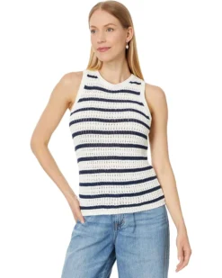 Madewell Crochet-Knit Crewneck Sweater Tank in Stripe | Sweaters -Bold Closet Shop 81DhckaWt8L. AC SR736920