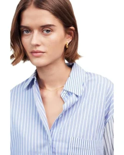 Madewell Big Shirt - Double Weave Stripe Chambray | Shirts & Tops -Bold Closet Shop 81Dv5GZTSL. AC SR736920