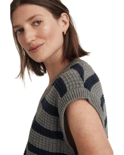 Madewell Waffle-Knit Sweater Vest in Stripe | Sweaters -Bold Closet Shop 81I8VplCMtL. AC SR736920