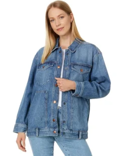 Madewell The Oversized Trucker Jean Jacket in Sentell Wash: Snap-Front Edition | Coats & Outerwear