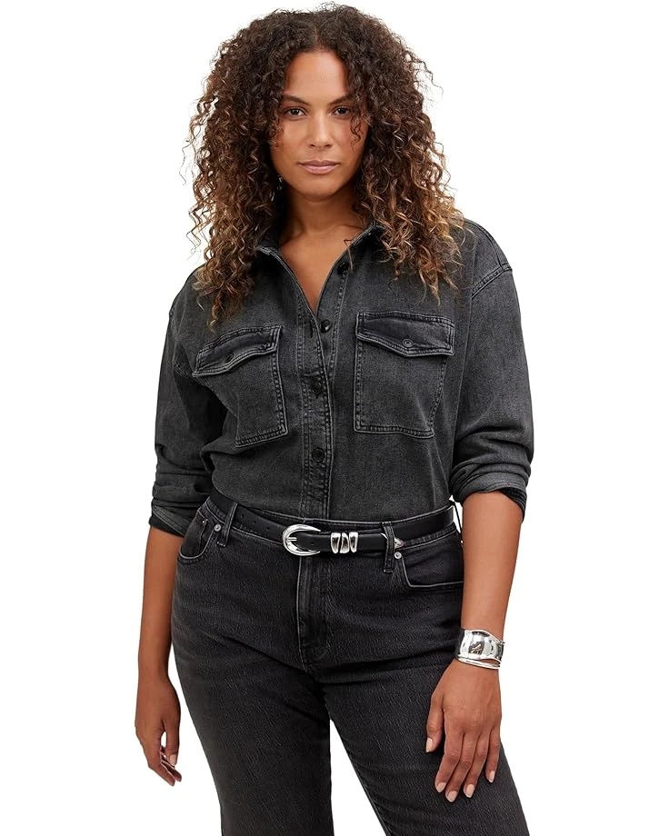 Madewell Black Mushy Long Sleeve Shirt in Chamber Wash | Shirts & Tops 1 Madewell Black Mushy Long Sleeve Shirt in Chamber Wash | Shirts & Tops