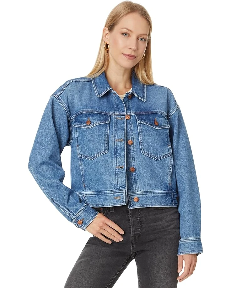 Madewell Clean Crop Oversized Jeans Jacket in Grenhart Wash | Coats & Outerwear 1 Madewell Clean Crop Oversized Jeans Jacket in Grenhart Wash | Coats & Outerwear