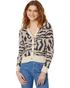Madewell V-Neck Cardigan in Abstract Animal | Sweaters