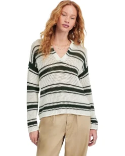 Madewell Stripe Madeleine Open Stitch Long Sleeve Polo | Shirts & Tops