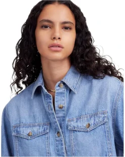 Madewell Boxy Cropped Short Sleeve Shirt In Altoona | Shirts & Tops -Bold Closet Shop 81iD77Jh CL. AC SR736920