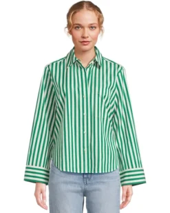 Madewell Y-Neck Shirt With Adjustable Sleeve | Shirts & Tops