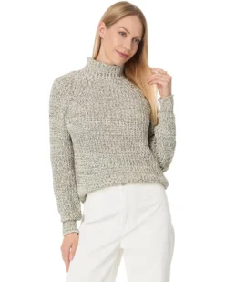 Madewell Vernon Marl Cotton Mock Neck Pullover | Sweaters