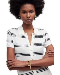 Madewell Polo Sweater Tee in Stripe | Shirts & Tops -Bold Closet Shop 81oQb24l9xL. AC SR736920