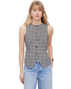 Madewell Bayley Vest - Gingham Suiting | Coats & Outerwear