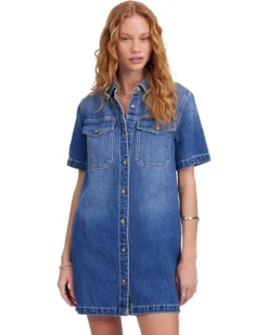 Madewell Boxy Short Sleeve Shirt Dress in Demarco Wash | Dresses