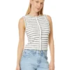 Madewell Split-Crewneck Cardigan Tank in Stripe | Sweaters