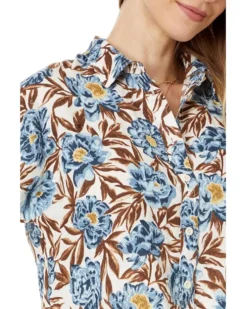 Madewell Crop Dolman Shirt in Floral 100% Linen | Shirts & Tops -Bold Closet Shop 91ASG7MGPfL. AC SR736920