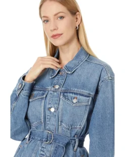 Madewell Denim Belted Oversized Trucker Jacket in Reston Wash | Coats & Outerwear -Bold Closet Shop 91Ic2omr0UL. AC SR736920