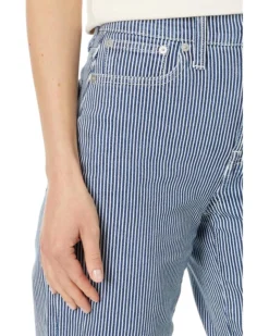 Madewell The Perfect Vintage Wide-Leg Crop Jean in Indigo Railroad Stripe | Jeans -Bold Closet Shop 91Pz9EjsS6L. AC SR736920